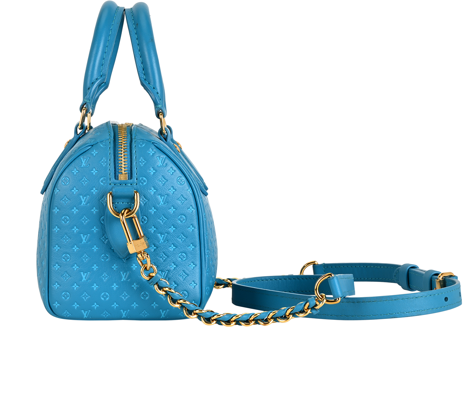 Speedy 20 Bandouliere, &pound;1,400, Handbags, Blue, Leather, Bottom view
